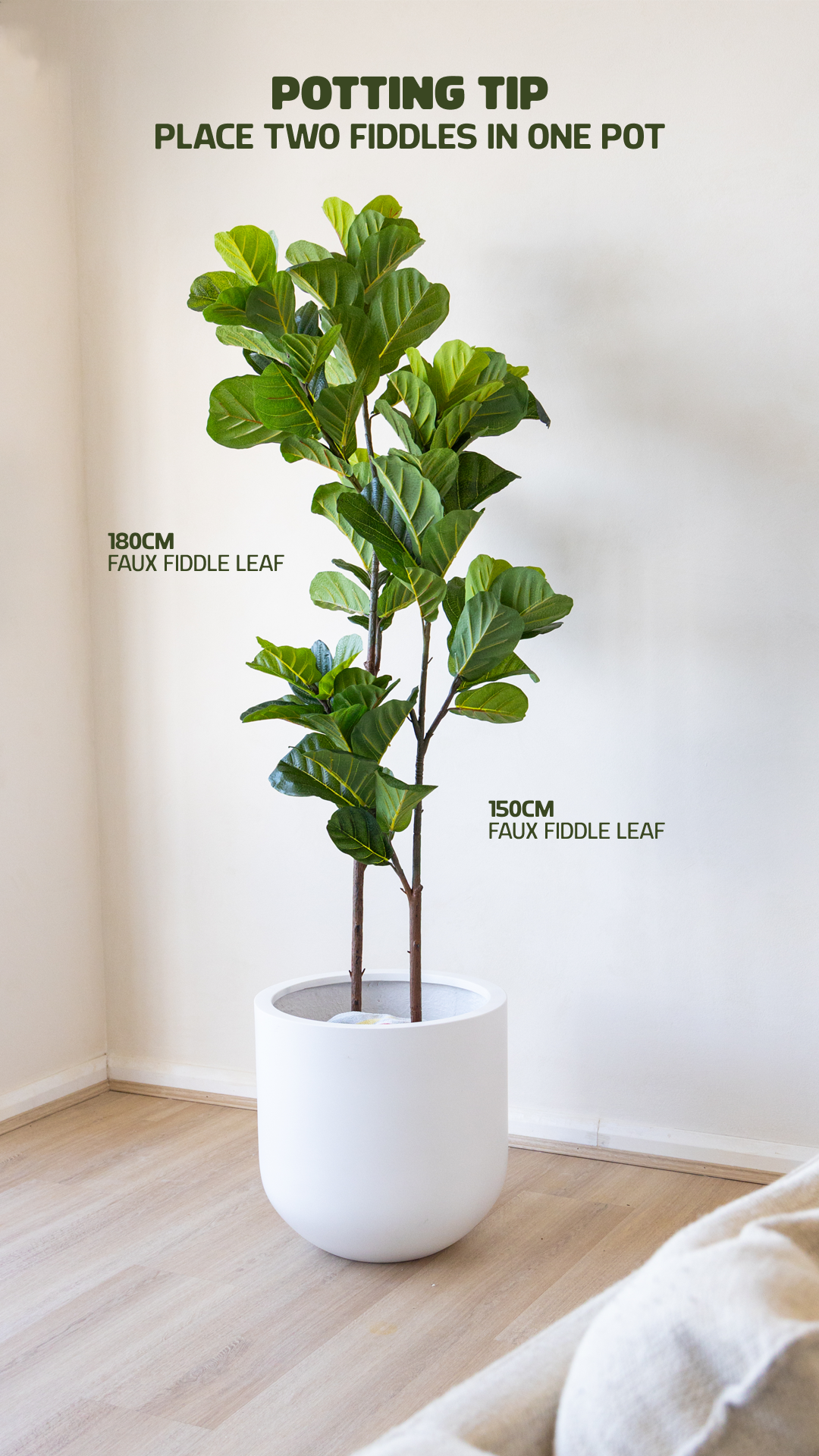 Potted Artificial Fiddle Leaf