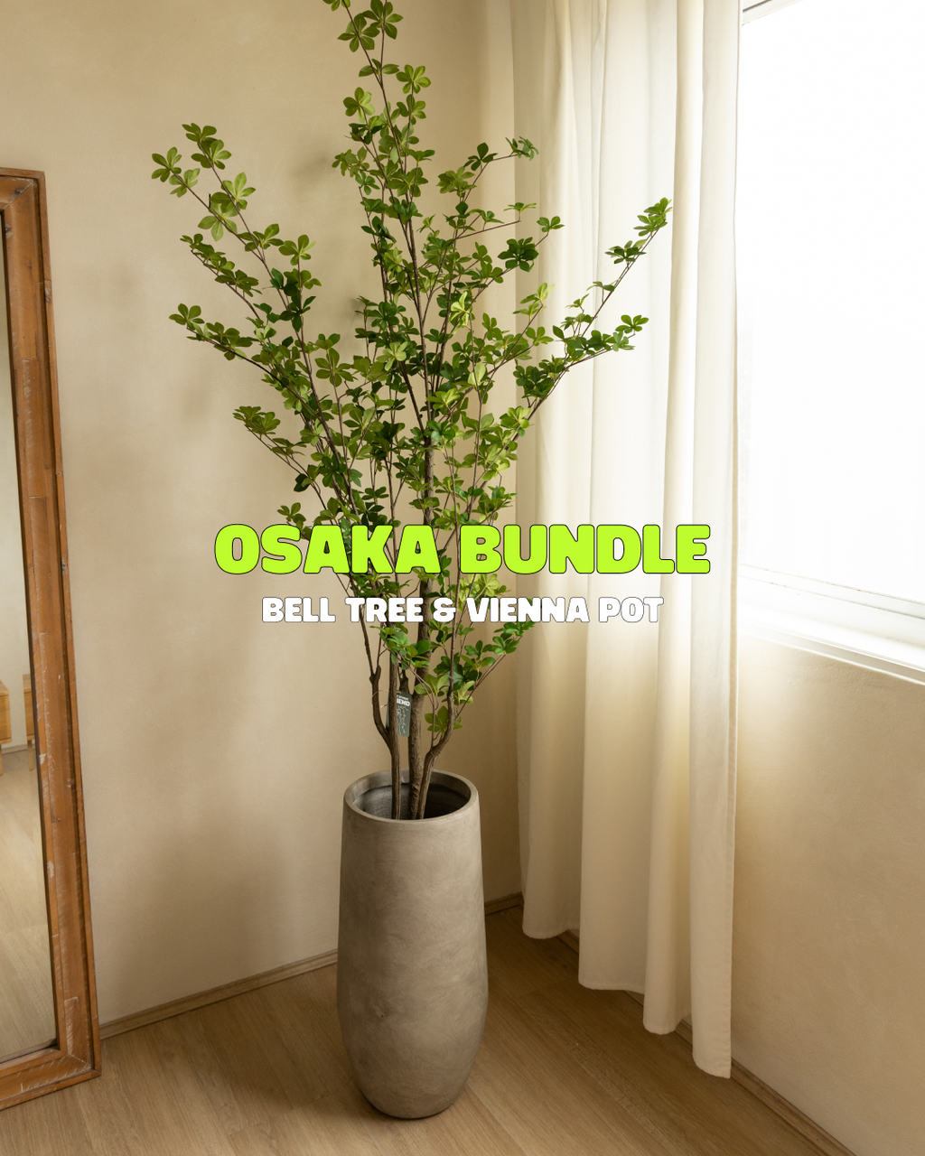 Osaka Bell Tree Bundle – Artificial Bell Tree & Vienna Pot – The Plant ...